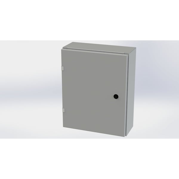 1/4 Turn Latch Electrical Enclosures, 20 in H, 6 in D, 16 in W, NEMA 3R, 4, 12, 13, Carbon Steel